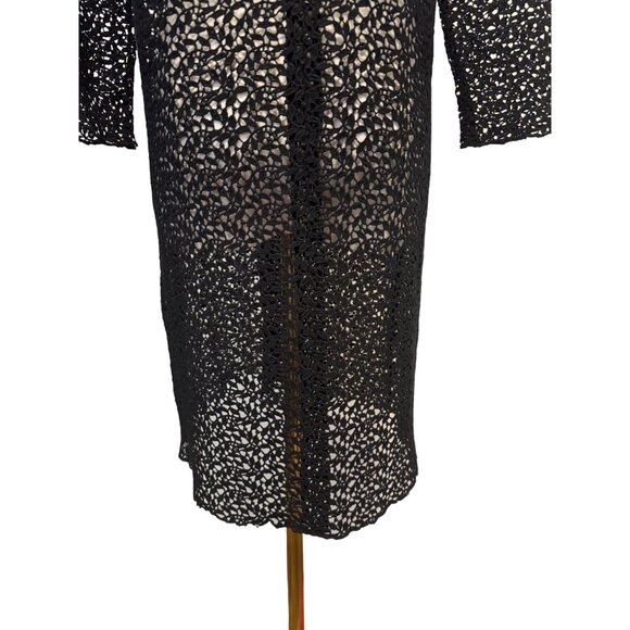 ZARA Medium Vintage-Inspired W&B Black Crochet Dress - Picture 11 of 15